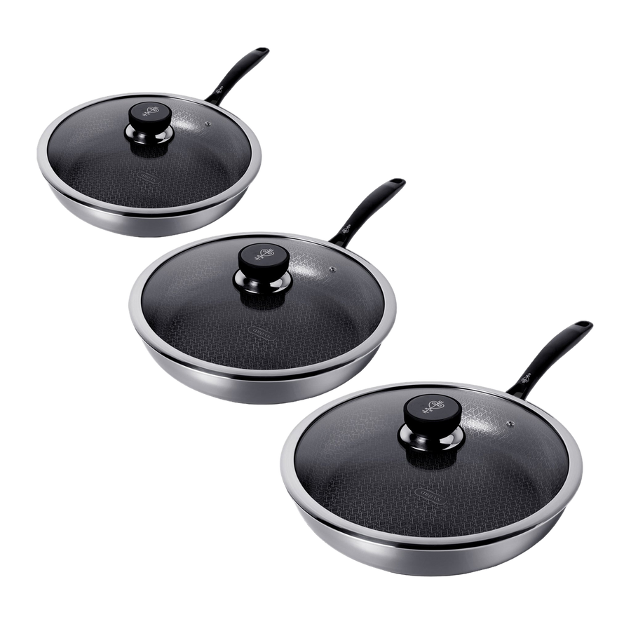 STAINLESS STEEL PANS SET OF 3