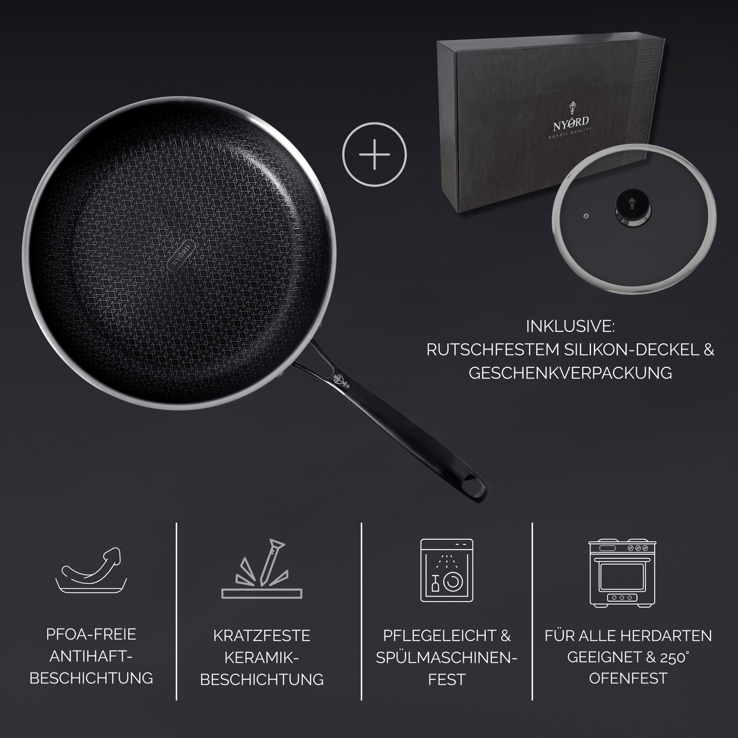 Features der Edelstahlpfanne von NYORD
