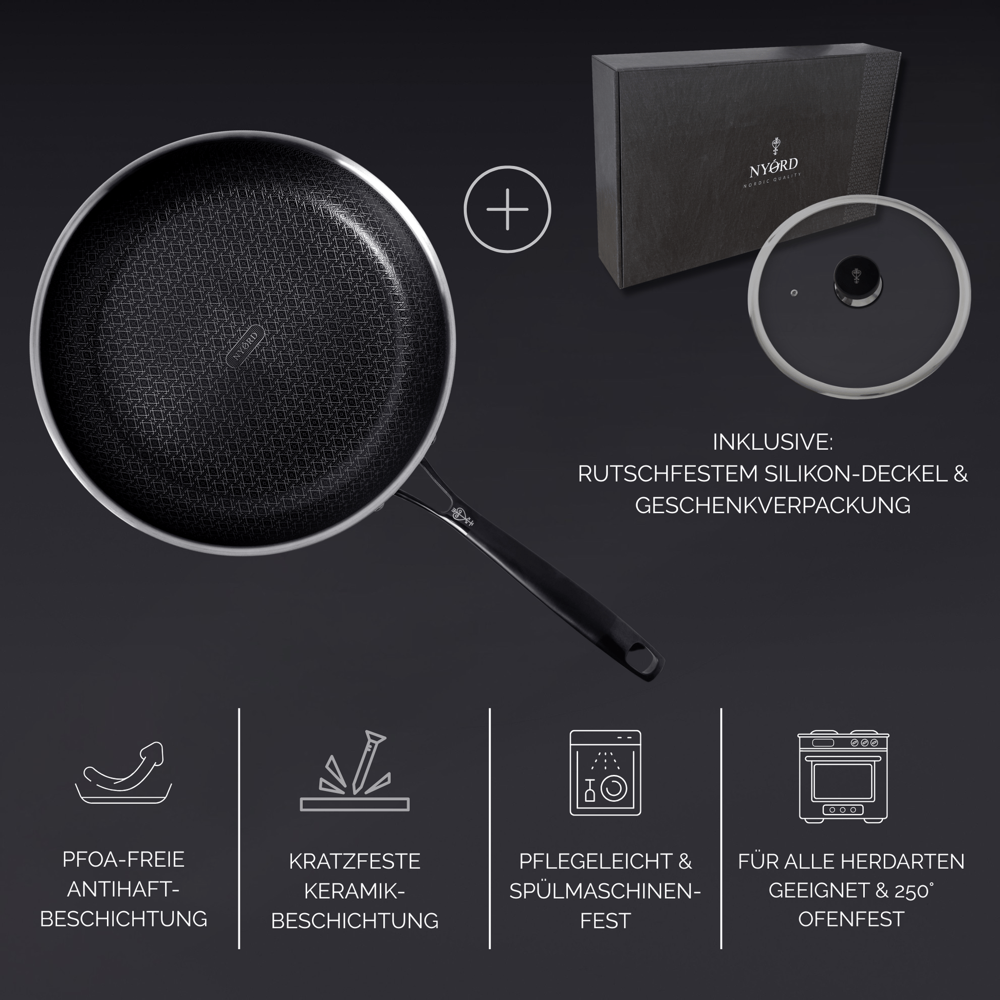 Features der Edelstahlpfanne von NYORD