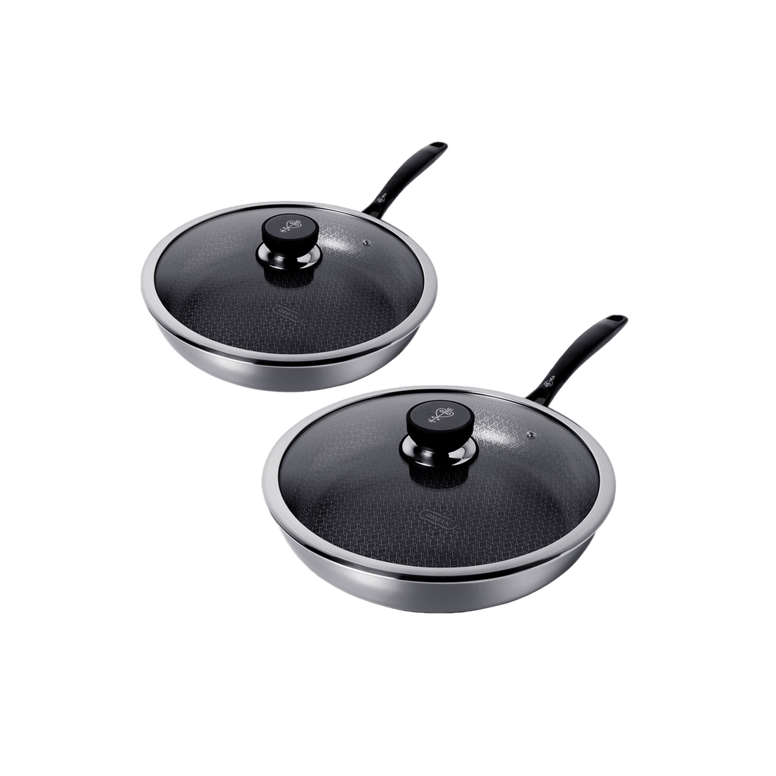 STAINLESS STEEL PANS SET OF 2