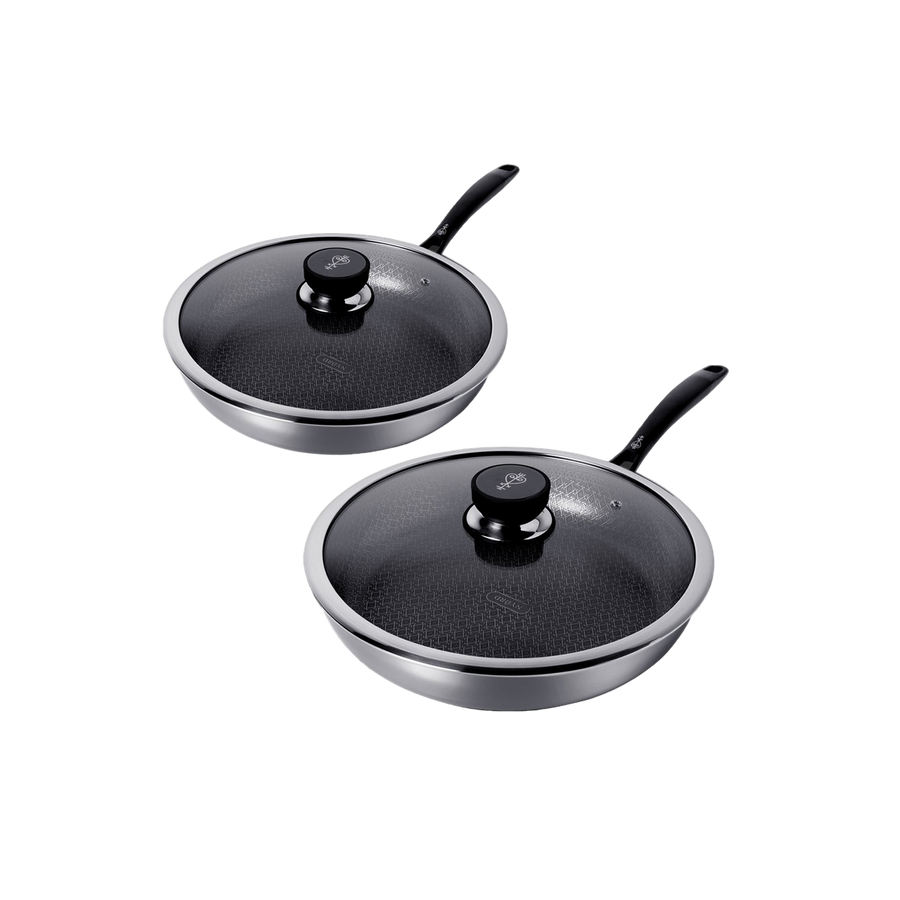 STAINLESS STEEL PANS SET OF 2