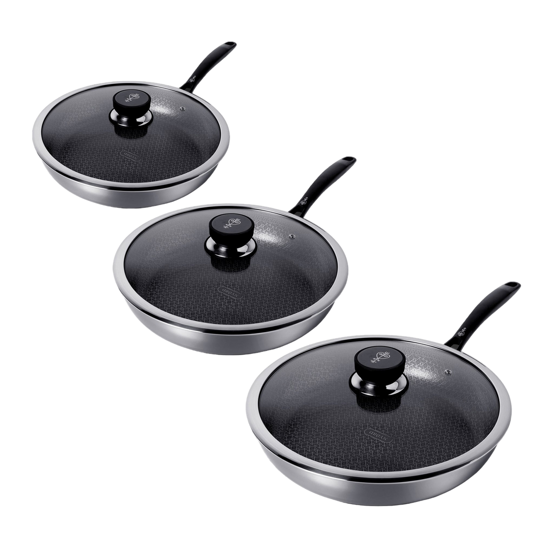 STAINLESS STEEL PANS SET OF 3